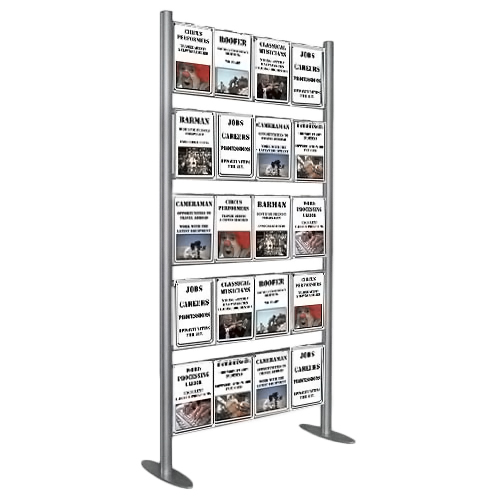 Upright display ladder with 20x A4P pockets set up for recruitment
